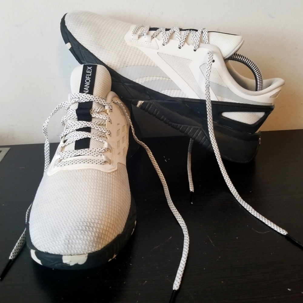 Reebok Men's Nanoflex Cross Trainer, White/Black 9.5